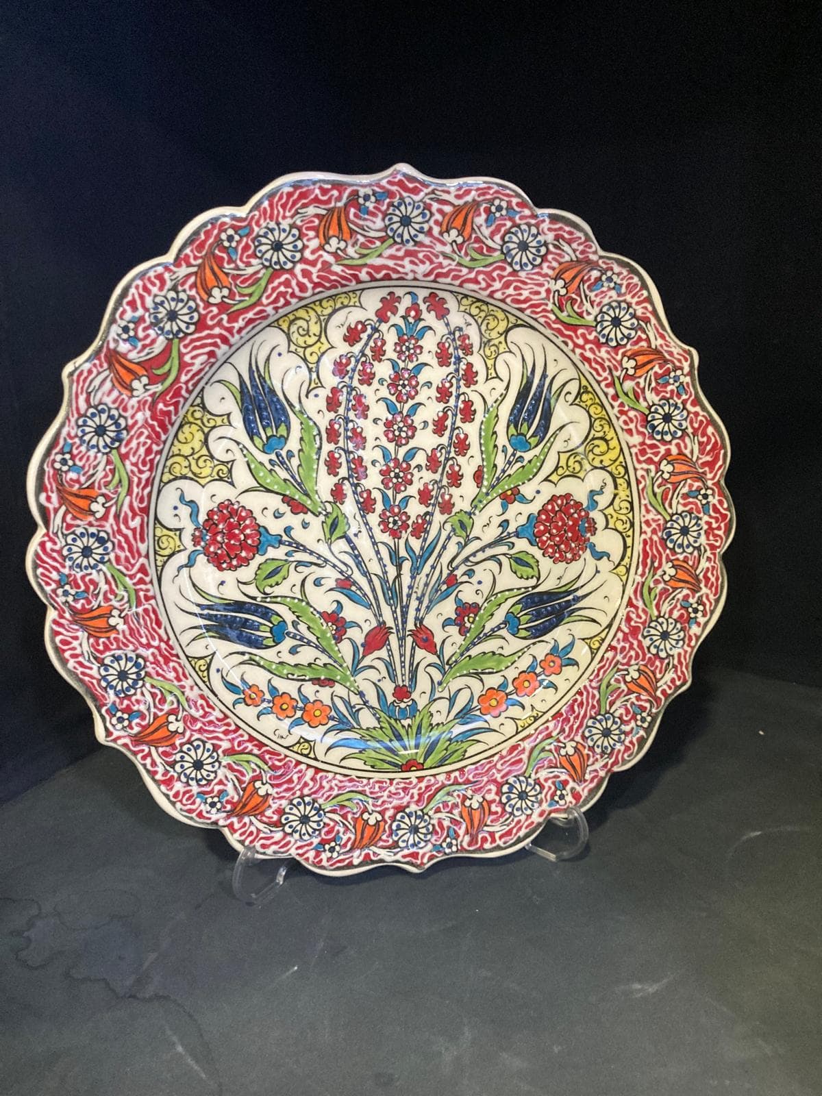 Fistolu Lale Desenli Tabak, 30 cm